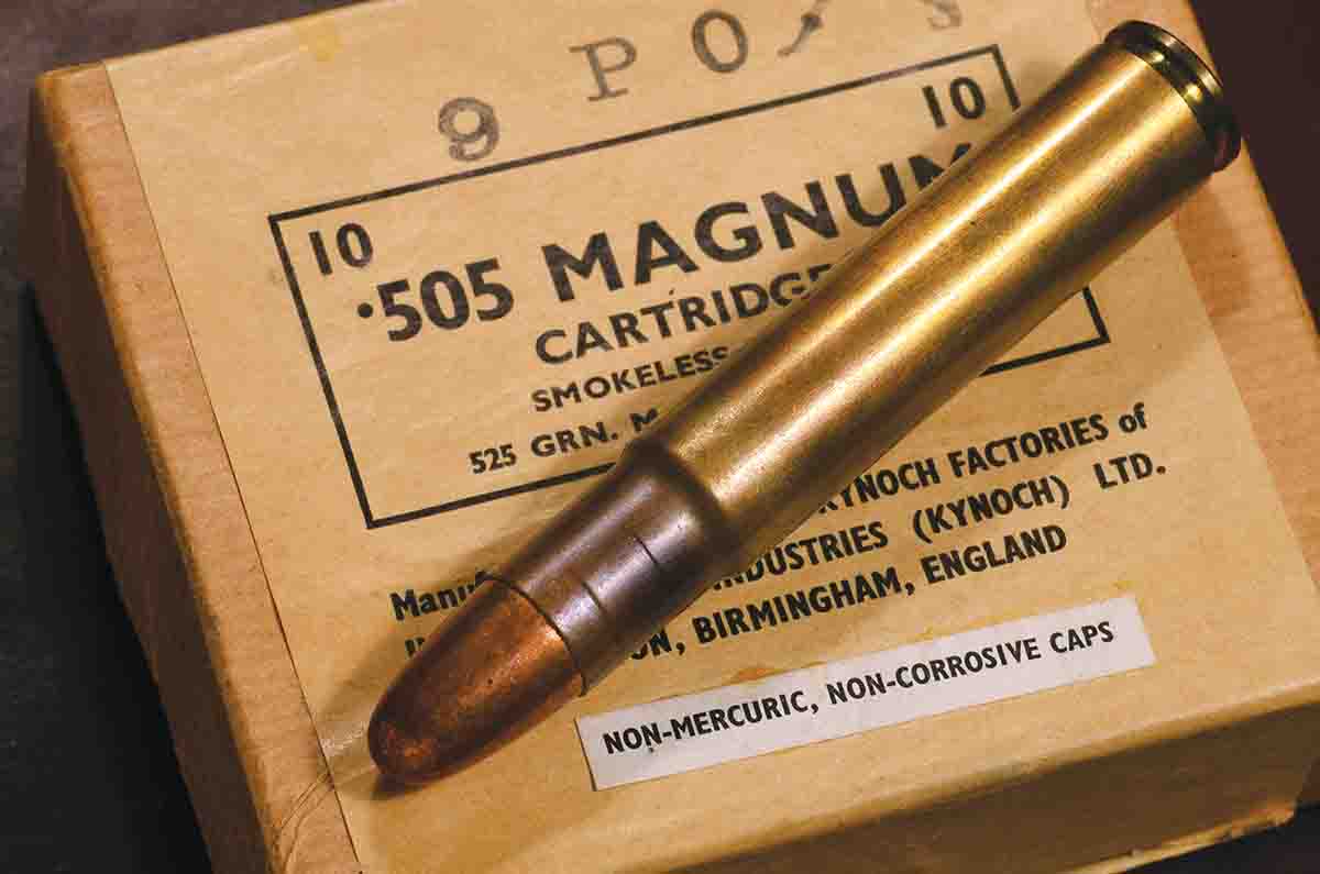 The .505 Gibbs was introduced by George Gibbs, of Bristol, in 1913. It was designed to fit the commercial magnum Mauser action and was originally known as the .505 Magnum.
